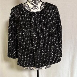 Talbots Collection Tweed Black and White Women's Lined Blazer with Pockets